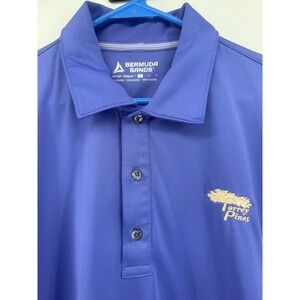 Bermuda Sands Torrey Pines Golf Polo Shirt Mens Size L Blue Wick Away Technology
